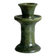 Handmade green ceramic candle holder