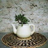 Théière en porcelaine jaune pâle