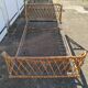 90/190 bed in vintage rattan wicker bamboo Scandinavian design handcrafted