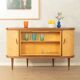 Elegant bar cabinet from the 1950s with rotating compartment and mirrored back