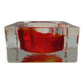 Cendrier carré en verre de Murano fait à la main, années 1960