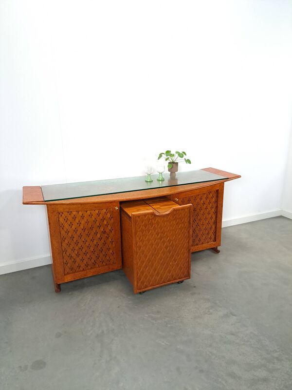 Dressoir de bar avec bar uitschuifbare et lame vitrée
