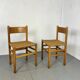 Vintage oak and rush chairs by J Van Heuvel for Advorm, 1950s, set of 2