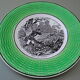 Old plate captioned "Battered with deer", Digoin-&-Sarreguemines