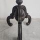 Antique floor lamp in carved oak, Austria late 1890s.