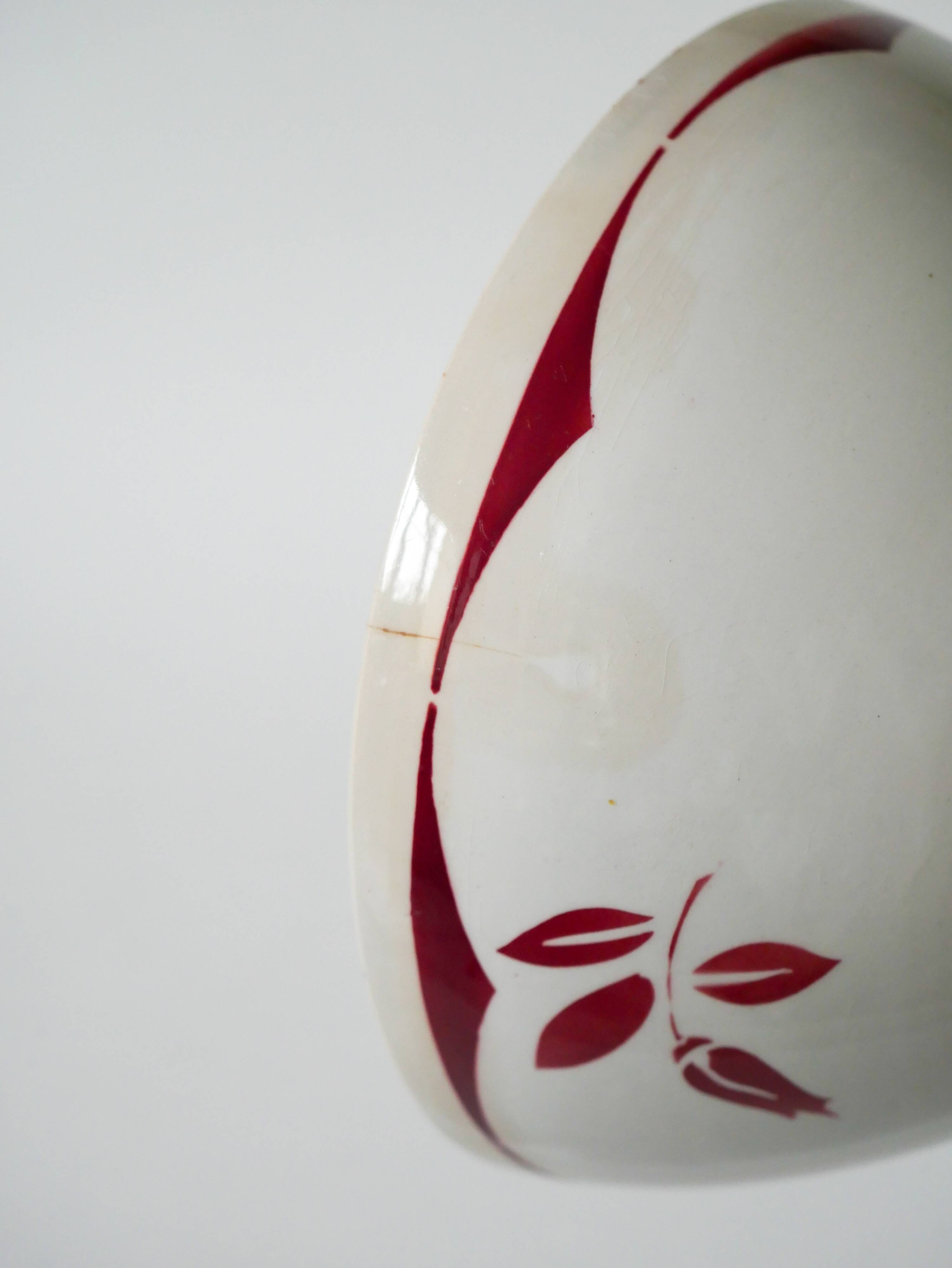 Large Digoin Sarreguemines earthenware bowl, 1950