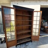 Parisian antique black patinated showcase