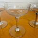 Set of 3 antique floral decoration champagne glasses
