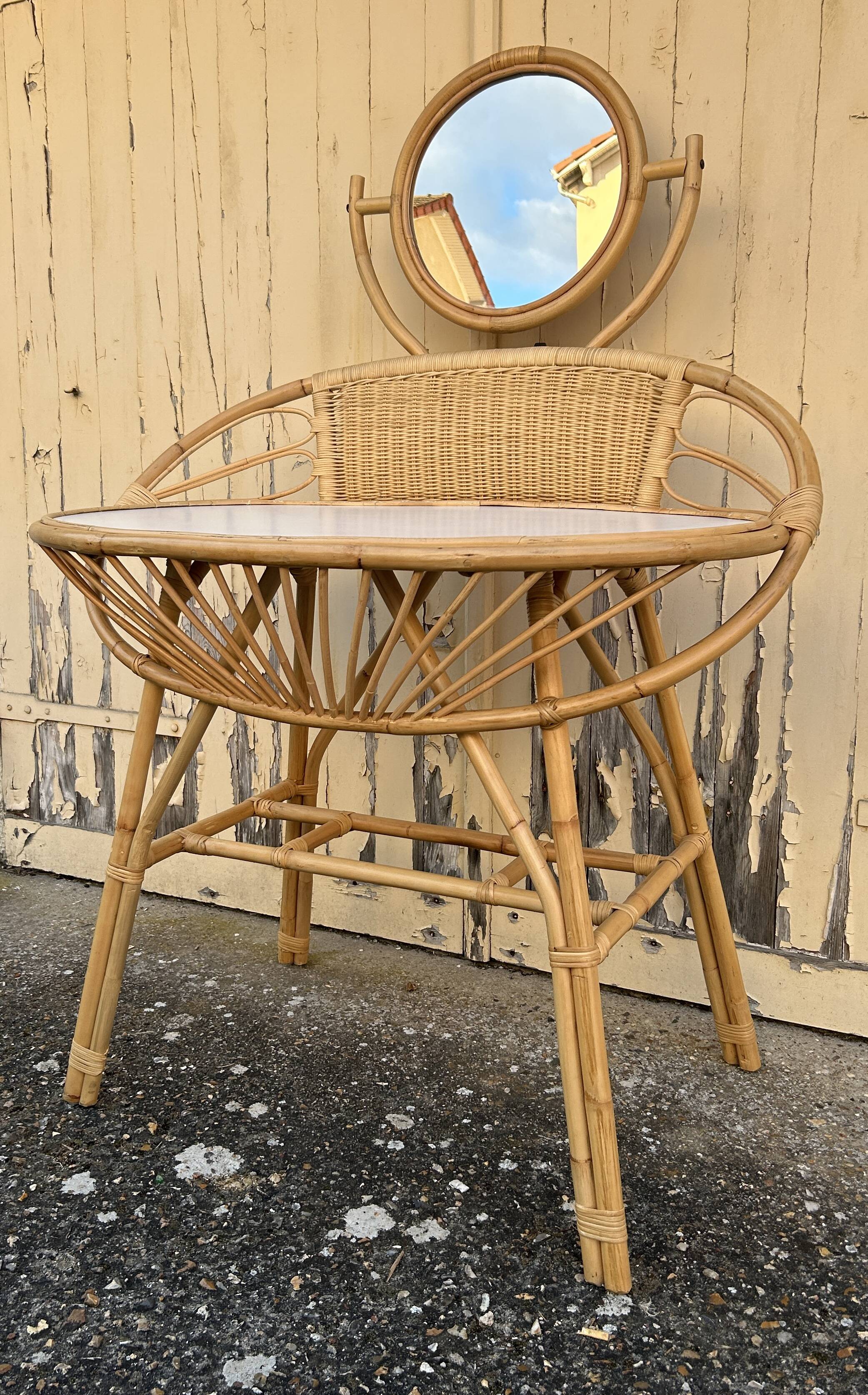 Anne bamboo dressing table vintage, 1960s