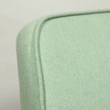 Vintage armchair in natural wool, Le vertu menthe, by Chierowski