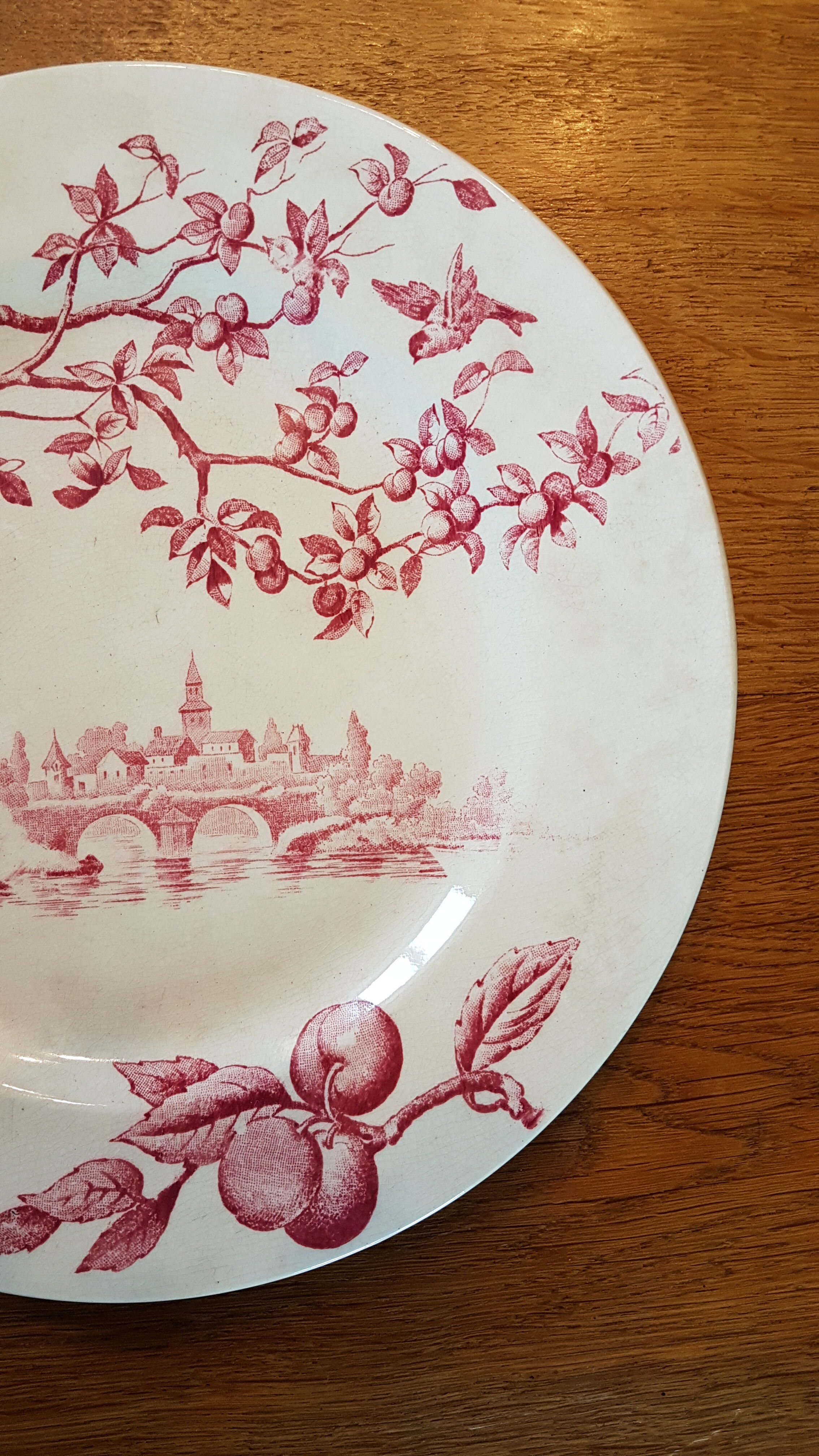Plate with decoration of birds, fruit trees
