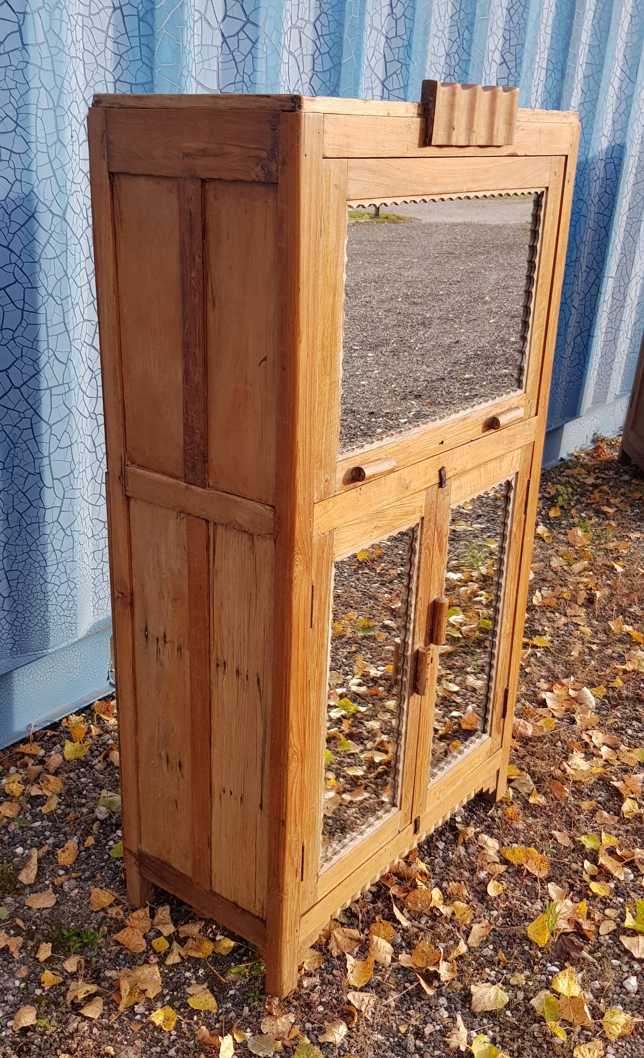 Old Art Deco radio cabinet in Burmese teak
