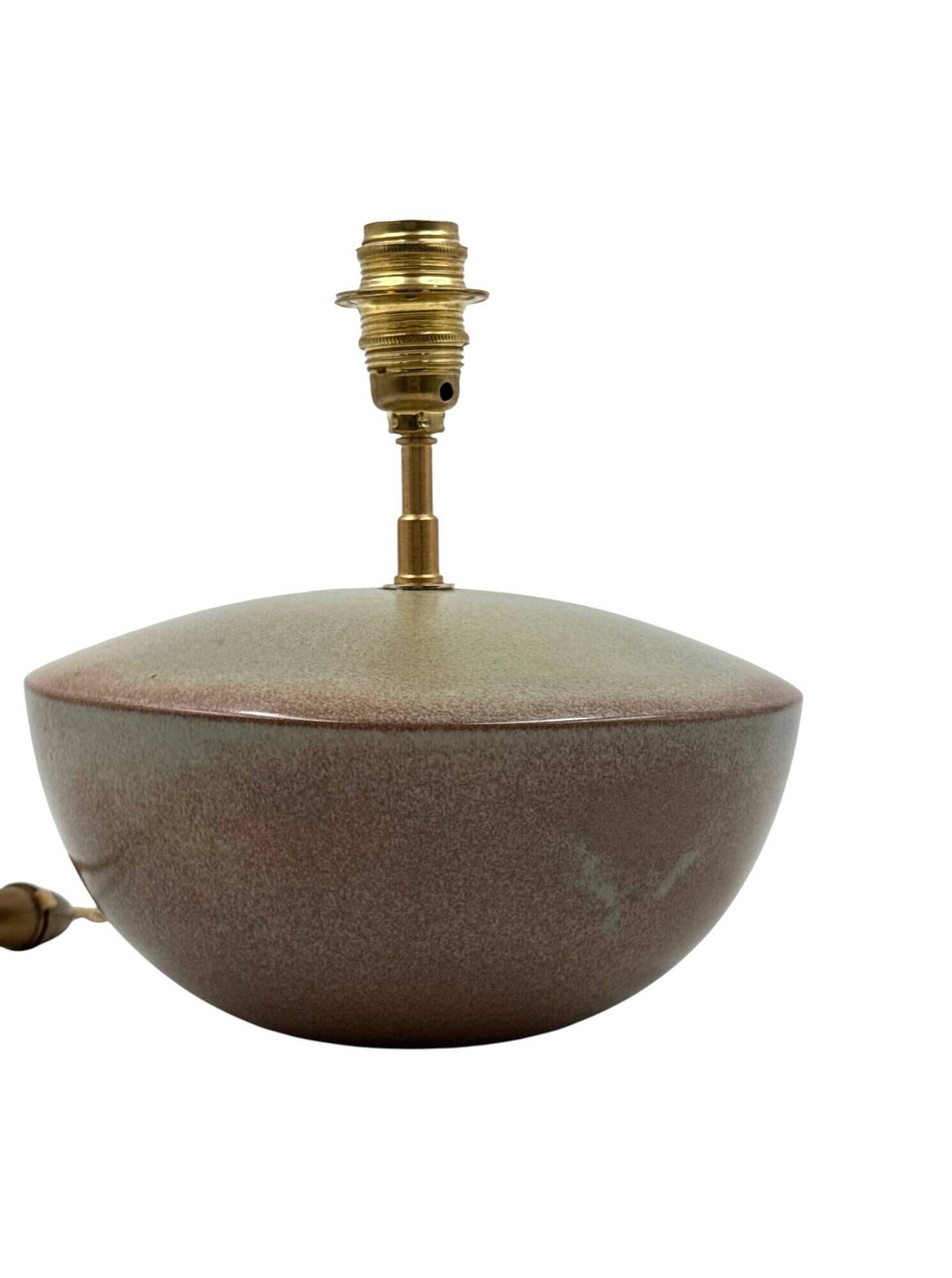 Mid-century modern green ceramic lamp base, Alain di Bin France 1960s