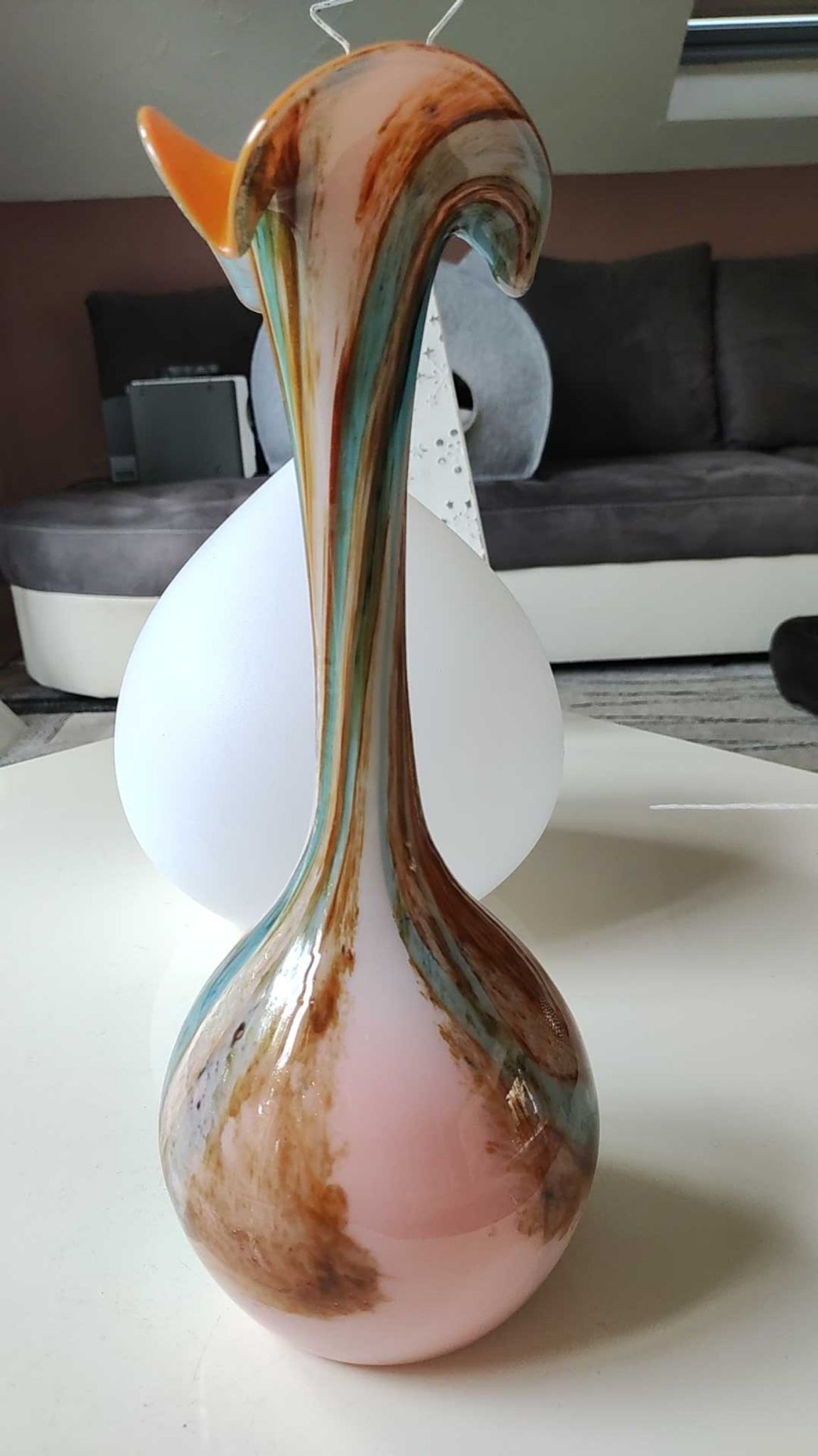 Blown Art/opaline glass vase, Murano, Italy, 1970