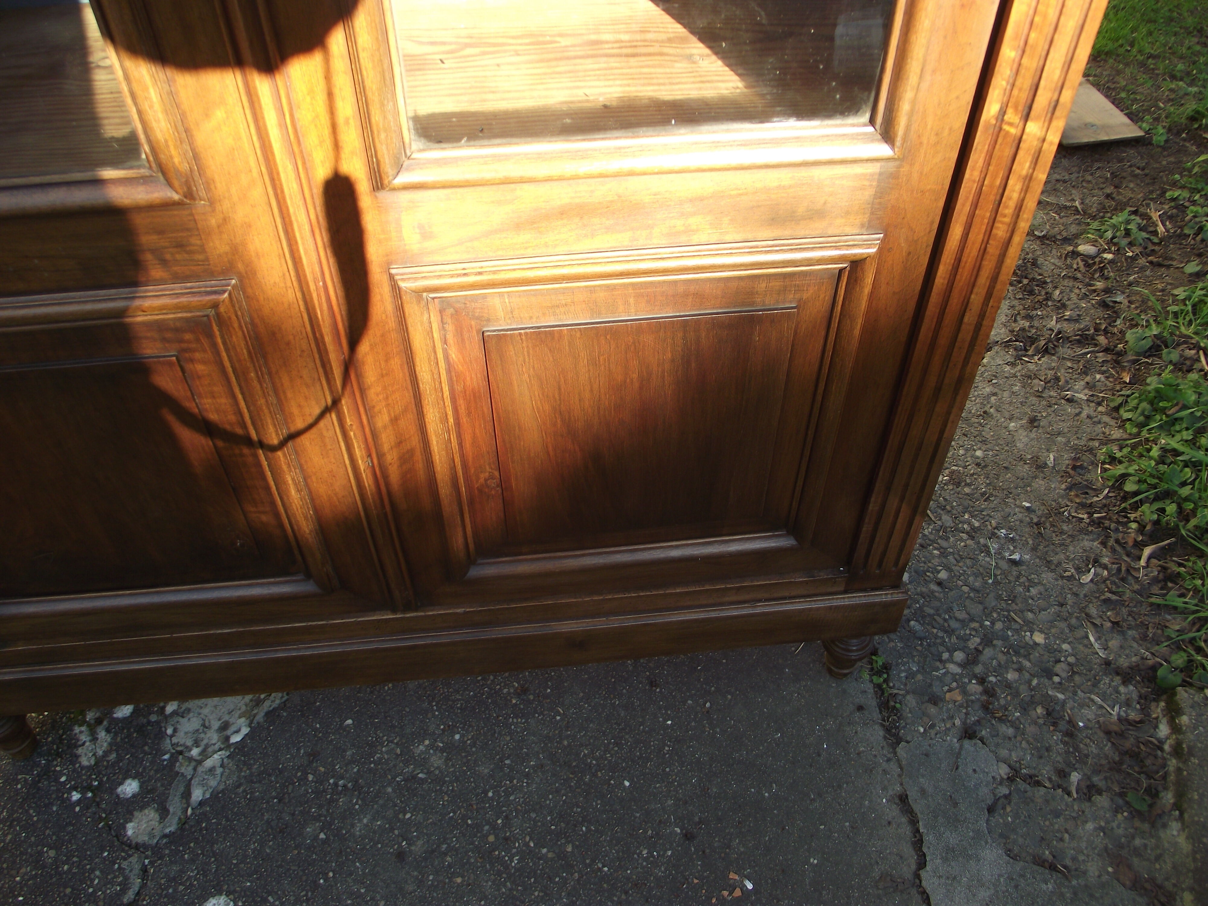 Solid walnut bookcase late 19th early 20th