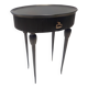 Table d'appoint, table de chevet ovale en hêtre noir ébénisé, Italie