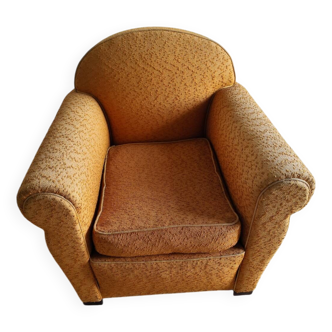 Fauteuil club jaune moutarde