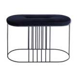 Navy velvet bench