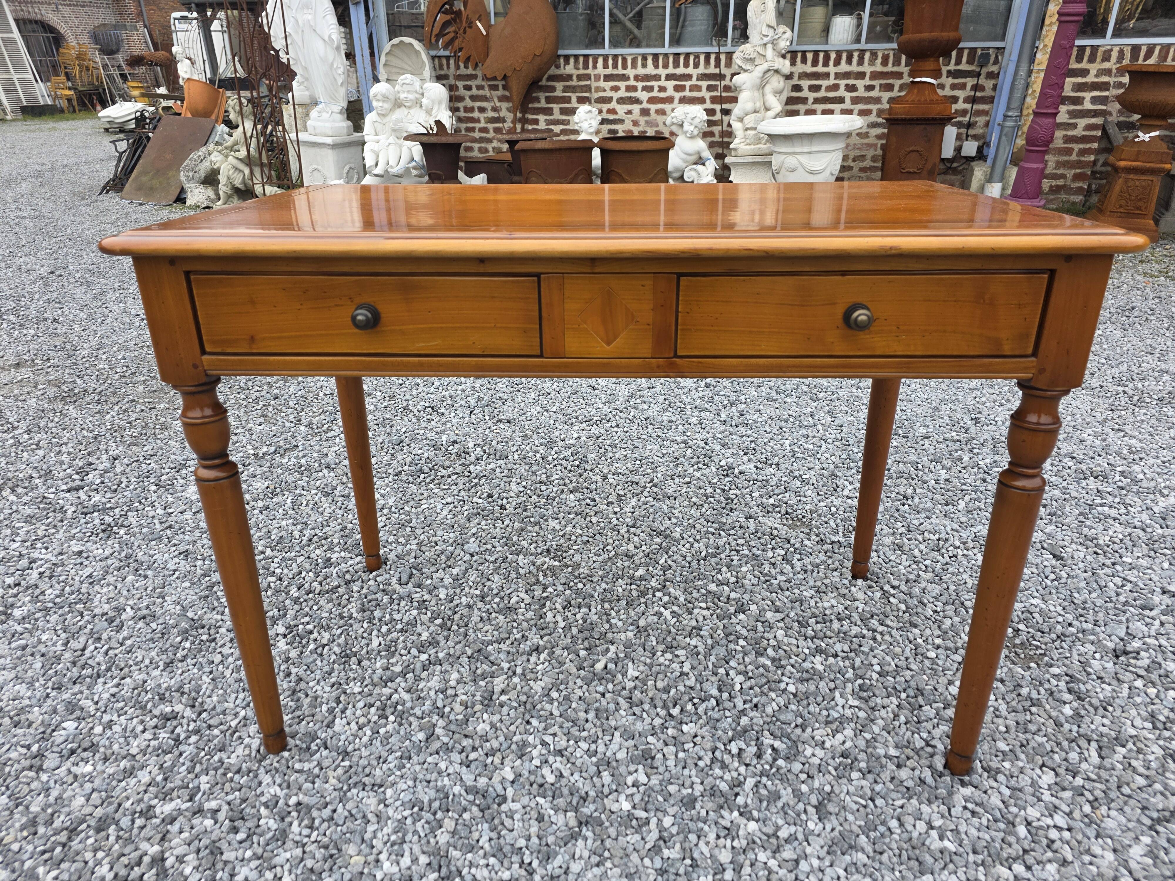 Mid-20th century solid cherry wood desk