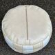 Pouf marocain rond en cuir bicolore beige blanc