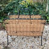 Raoul Guys vintage wicker magazine holder