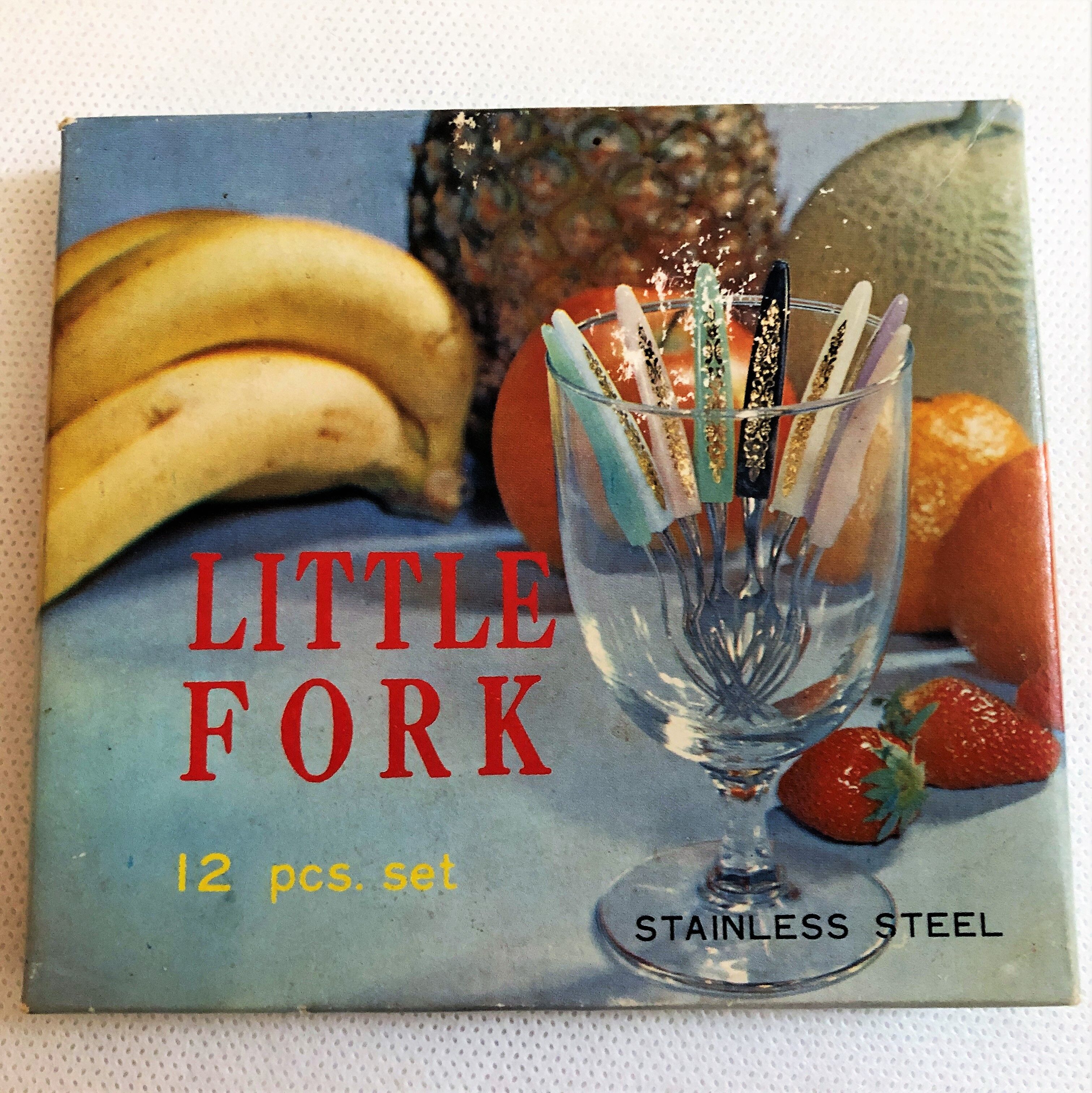 Box of 12 vintage fruit cocktail snail forks