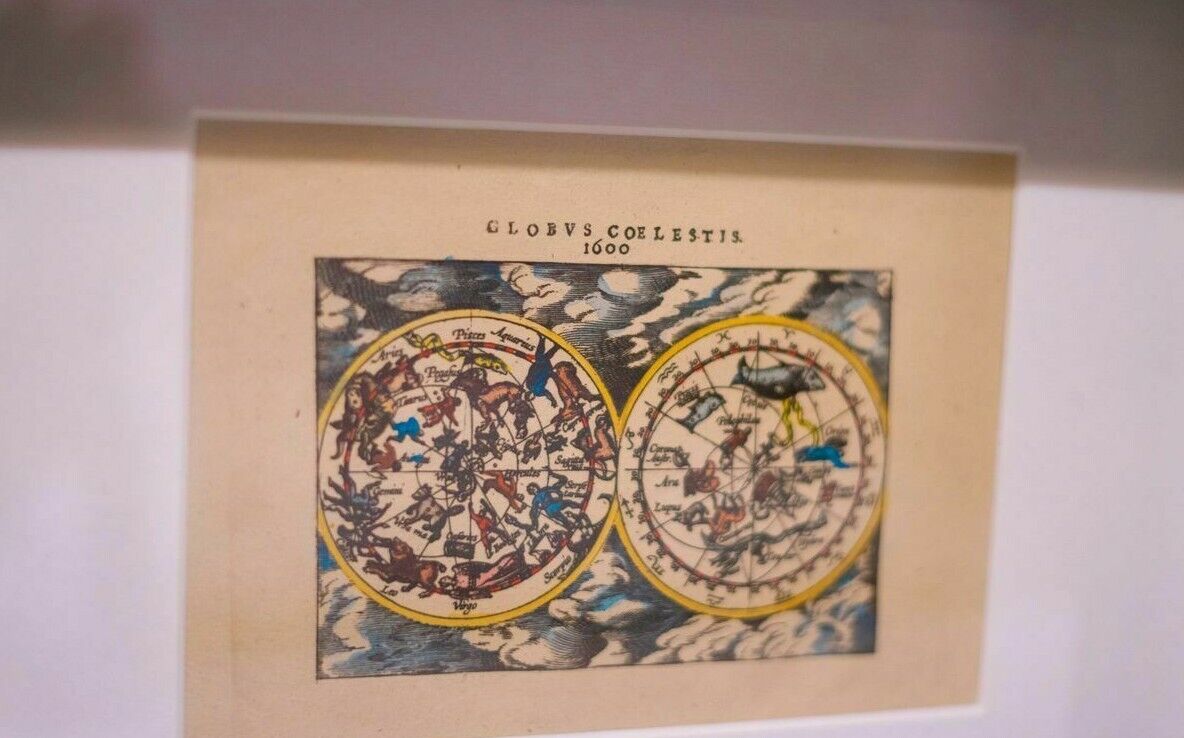 Engraving latin celestial map 1600