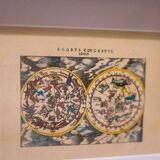 Engraving latin celestial map 1600