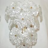 Pair of Murano glass flower wall light