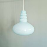 Space Age pendant light in blue opaline, Peill & Putzler, 1970