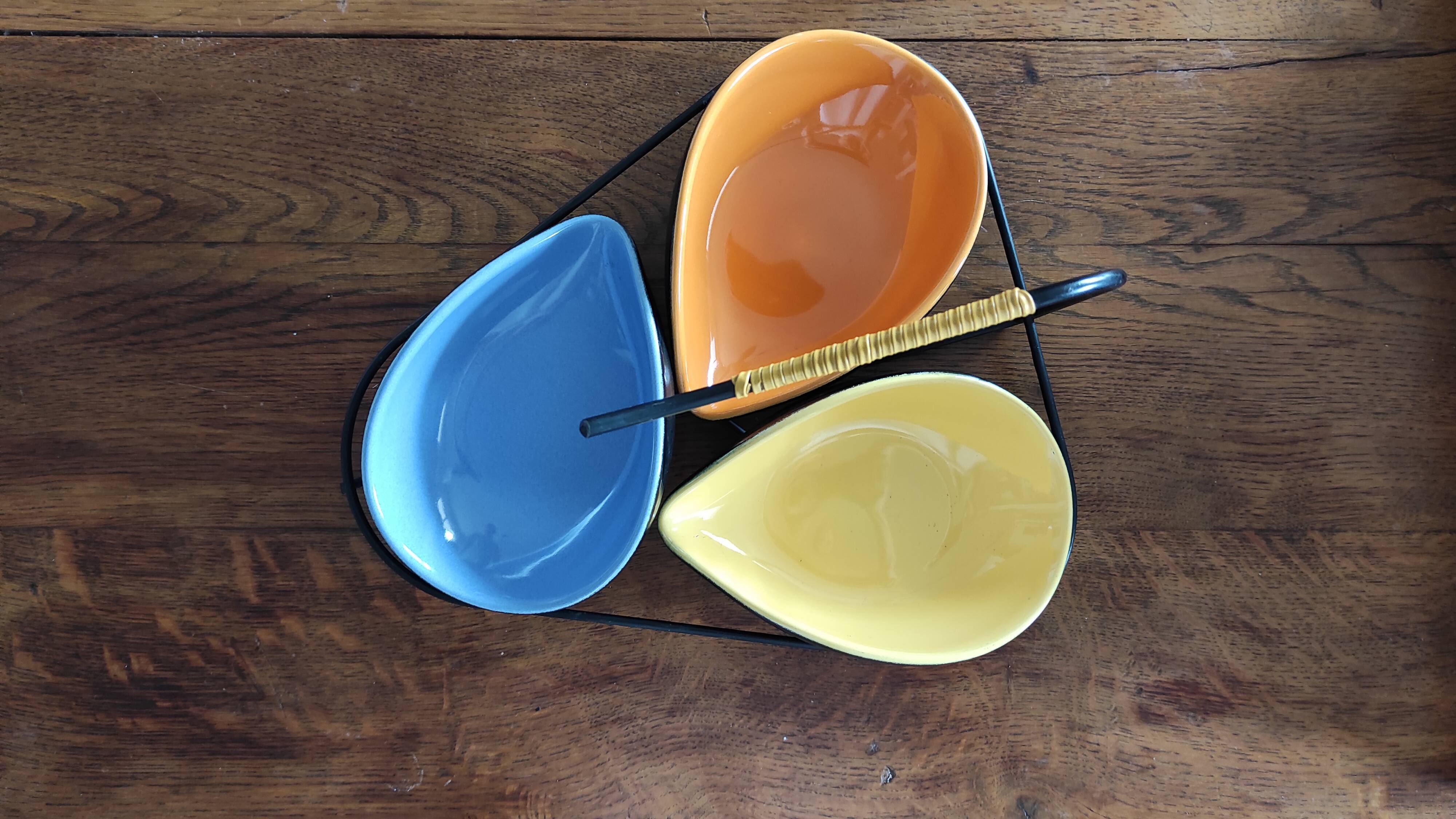 Service vintage ceramic aperitif tray