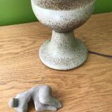 Brutalist table lamp in pyrite stone