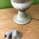 Brutalist table lamp in pyrite stone