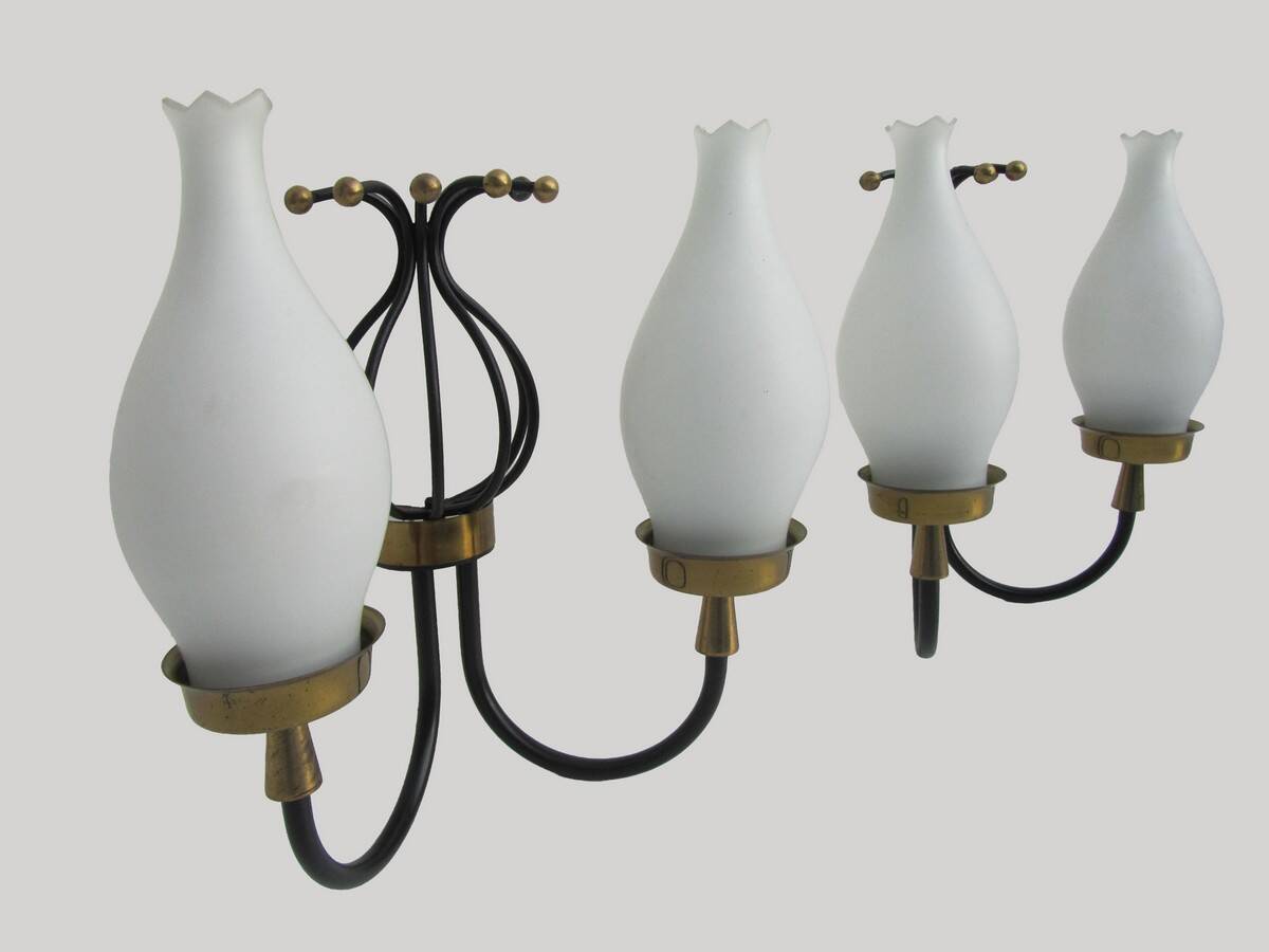 Set of 2 Italian vintage  wall light sconces in style Arredoluce/ Stilnovo