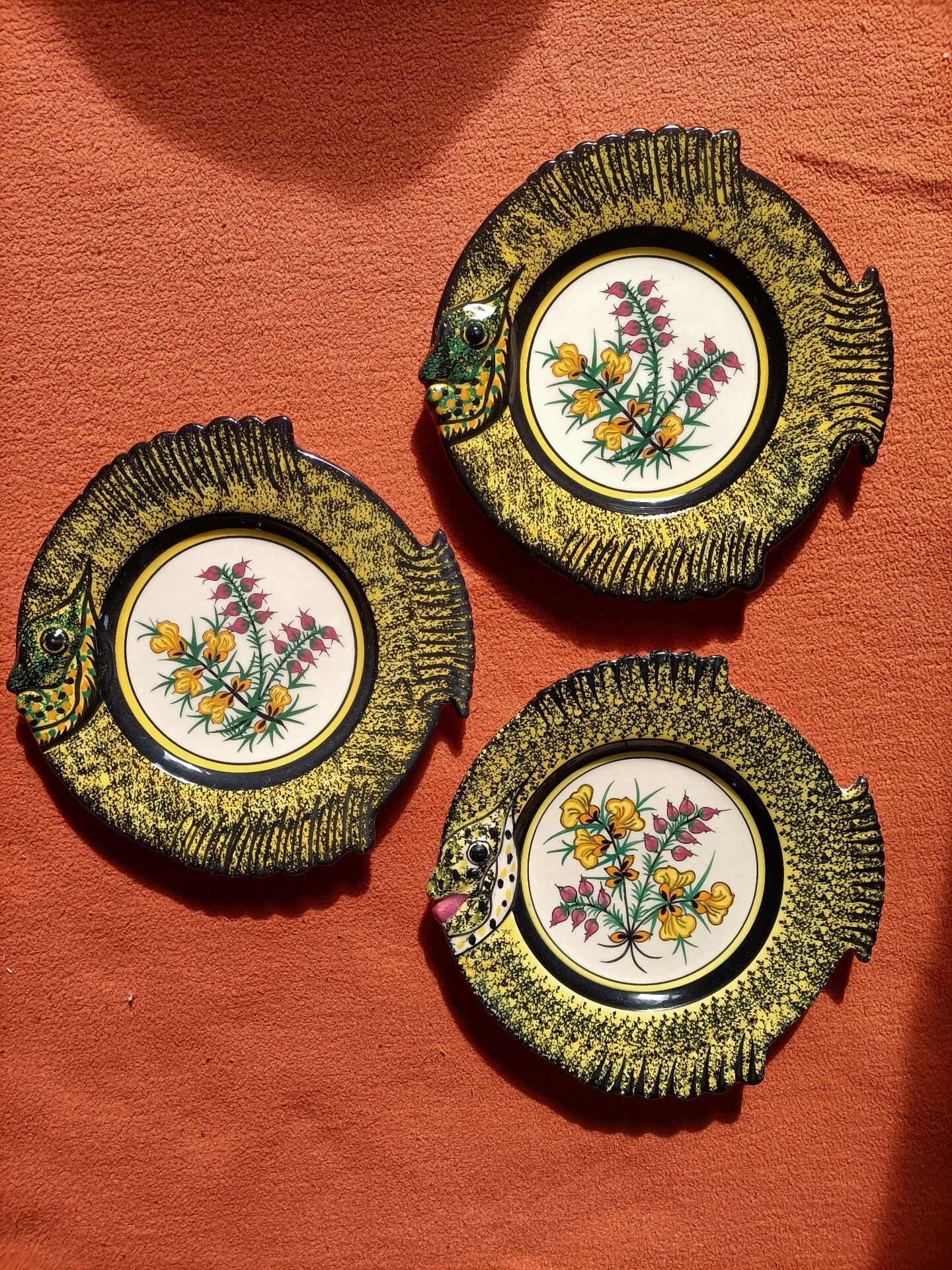 Ensemble d'assiettes Poissons Henriot Quimper