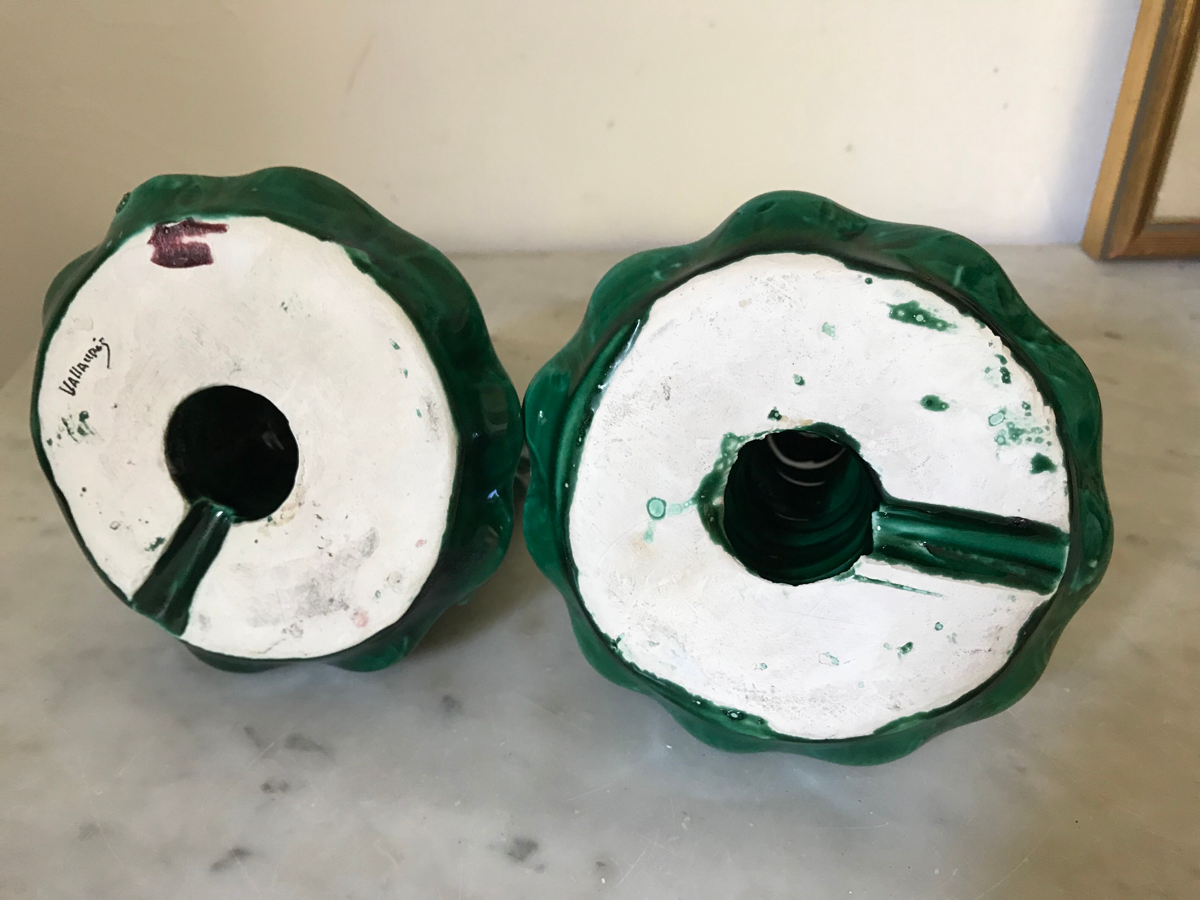 Pair of ceramic candlesticks