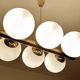 Vintage Glass Brass  Pendant Light, 1950s