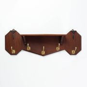 Art Deco coatrack in oak and copper, Belgium 1920s