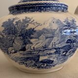Old teapot with blue and white lid Villeroy and Boch Burgenland