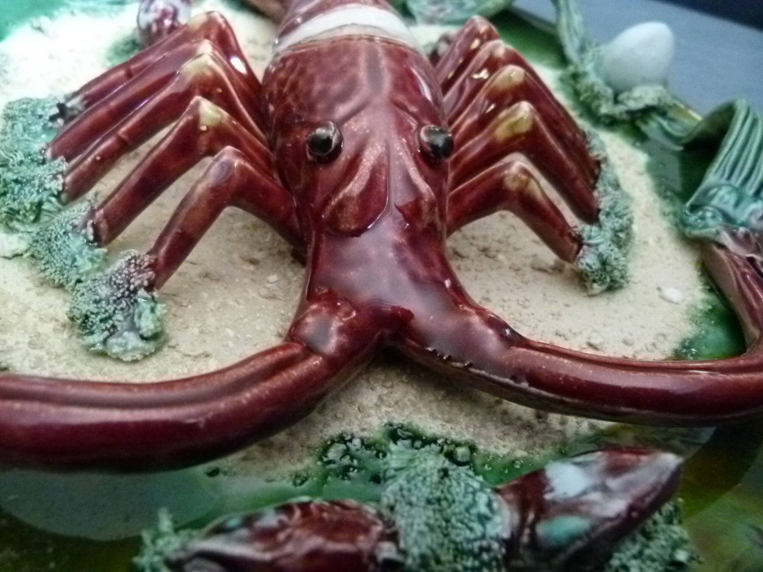 Barbotine earthenware plate