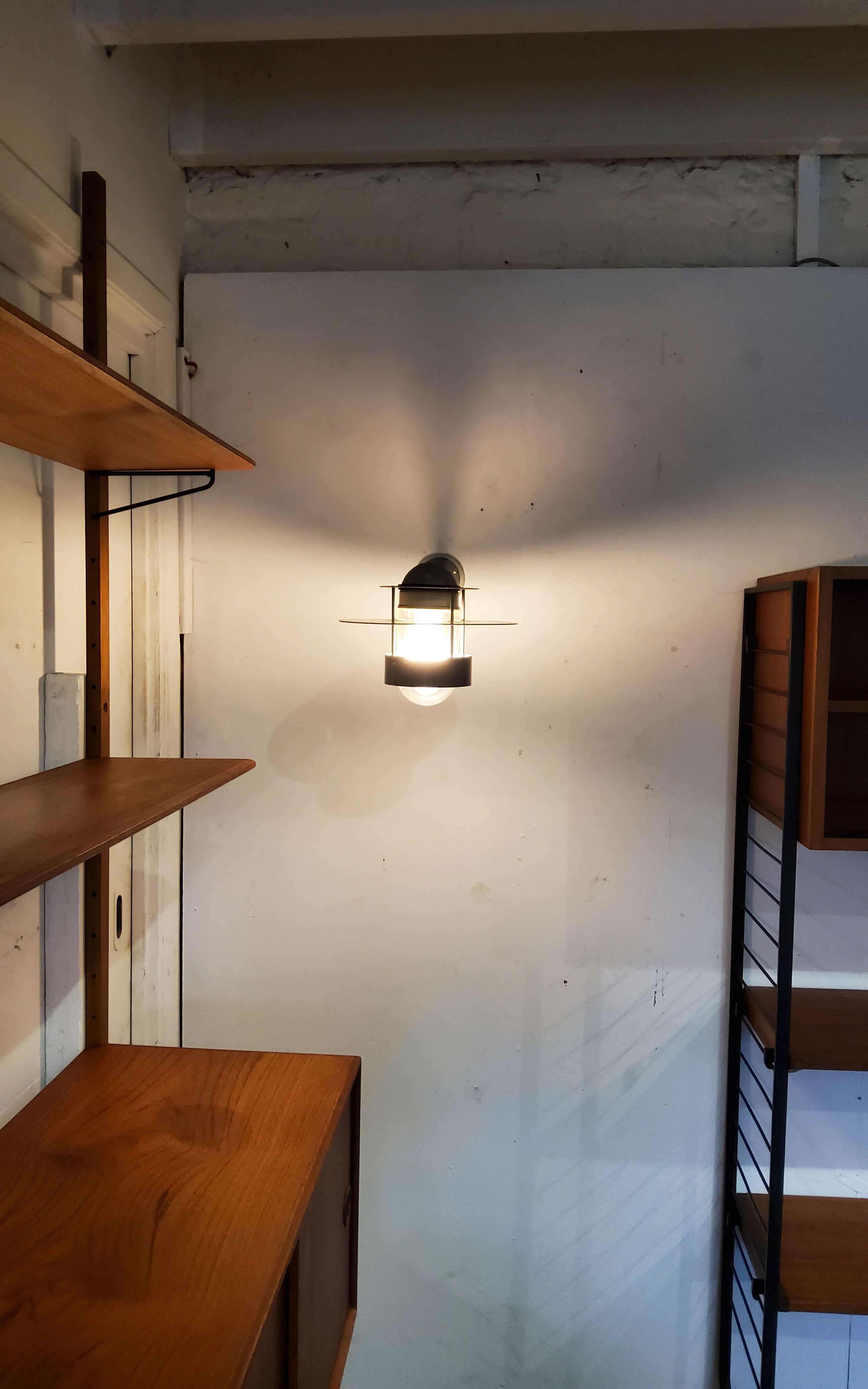 Metal and glass wall lamp by Jens Møller-Jensen for Louis Poulsen