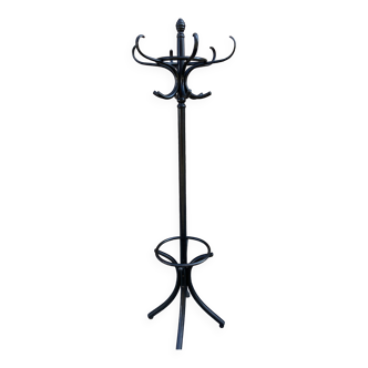 Antique french Art deco parrot curved wood coat rack