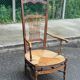19th-century solid wood straw chair