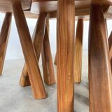 Flower coffee table set with elm tripod stools