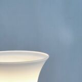 Vintage, Lampe de table Uplighter, Verre Opaline Blanc, Style Art Déco