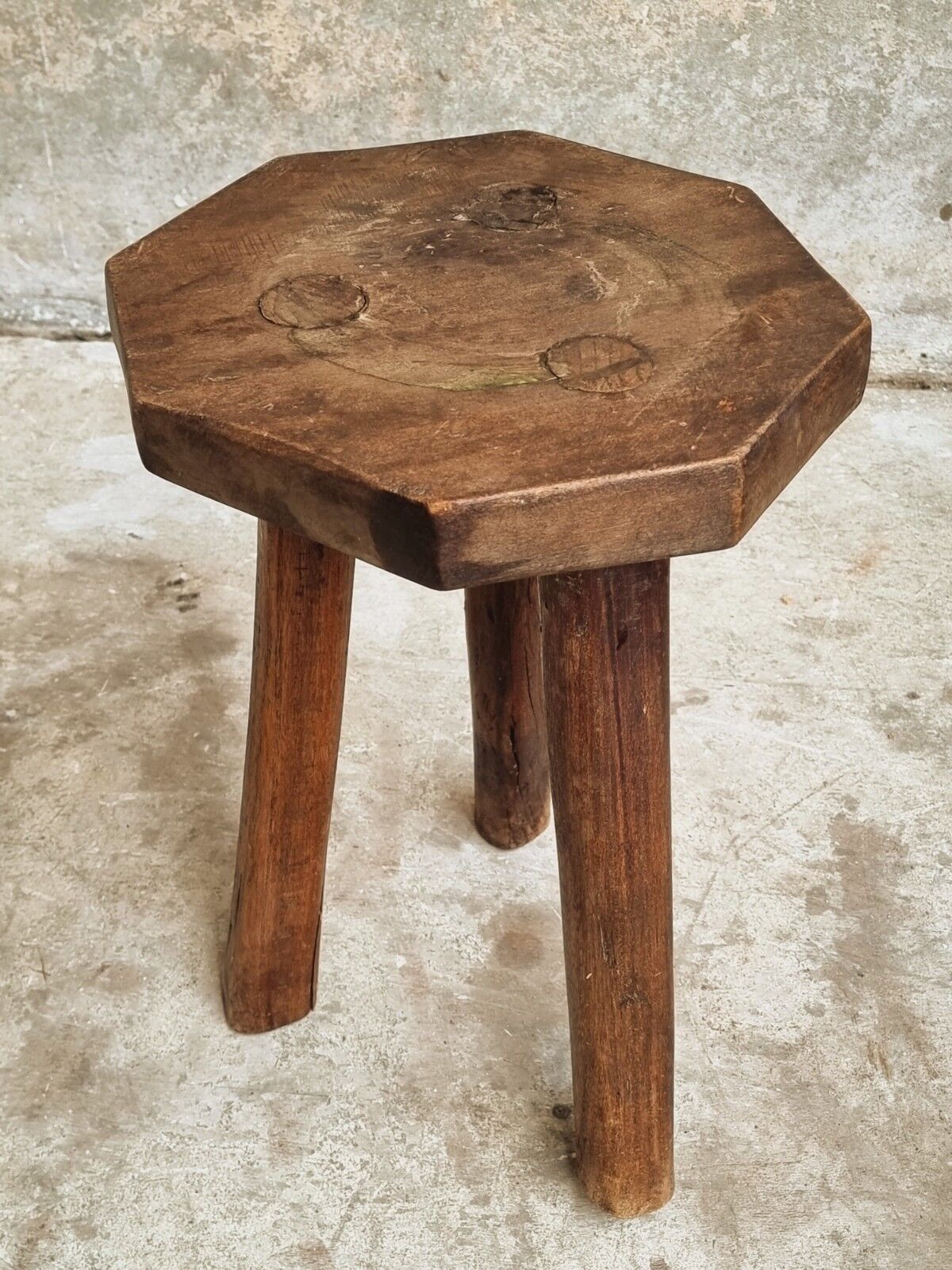 Old stool, side table French oak