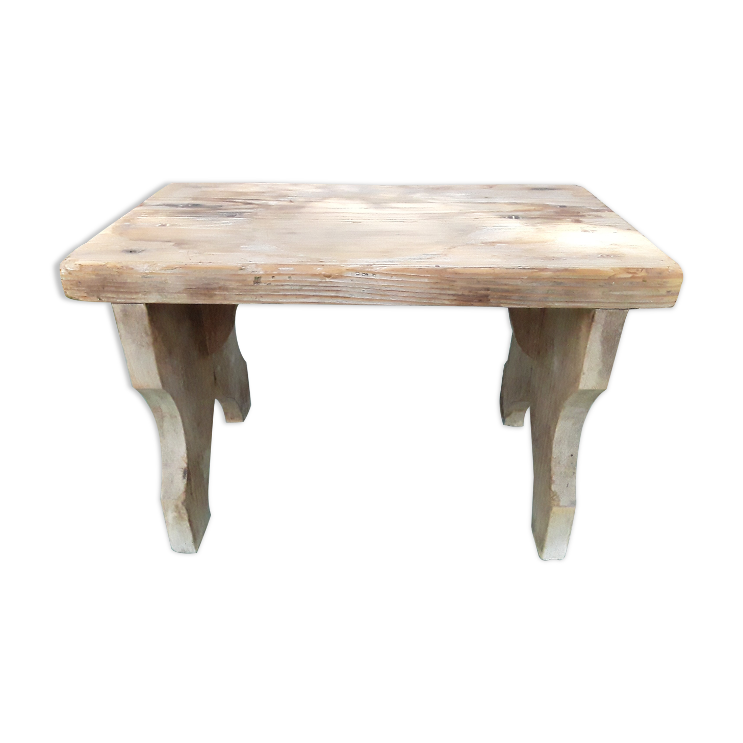 Antique bench stool in solid wood