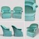 Pair of green velvet frog chairs from the 1970s.