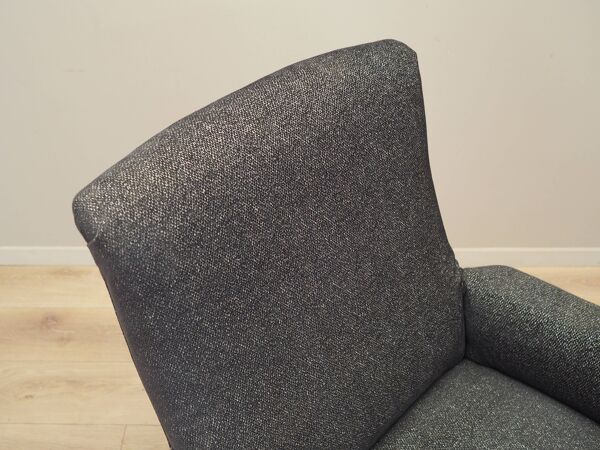 Fauteuil gris, design italien, années 70, fabrication : Italie