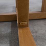 Rare set de 6 tables Baumann 1990, 80x120 et demi lune 120cm